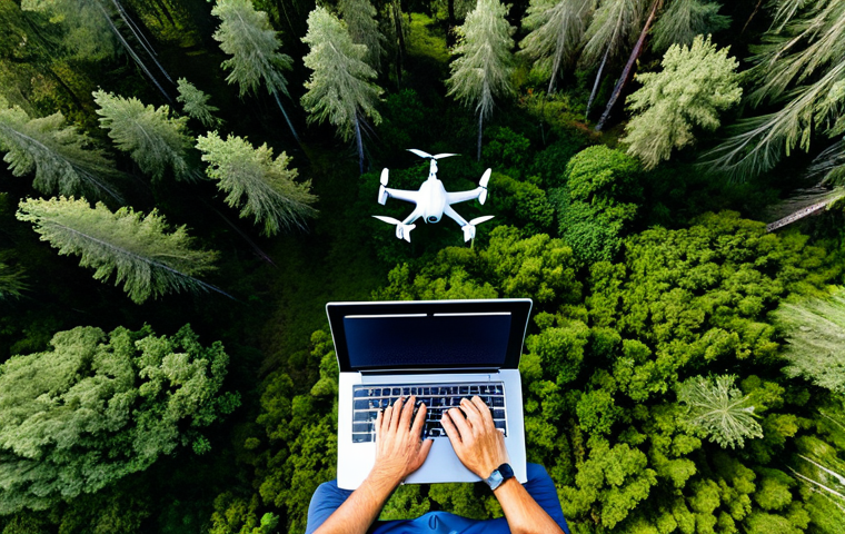 자연보호구역의 생태계 변화 모니터링 기법 - Drone Monitoring Vegetation**

"A drone flying over a lush, green forest in Portugal, capturing aeri...