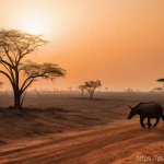 Home 19 자연보호구역의 기후 변화 영향 분석 - **Prompt:** A wide, cinematic shot capturing the devastating impact of climate change on a Brazilian...