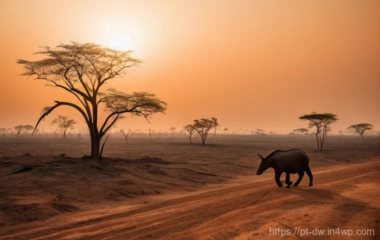 자연보호구역의 기후 변화 영향 분석 - **Prompt:** A wide, cinematic shot capturing the devastating impact of climate change on a Brazilian...