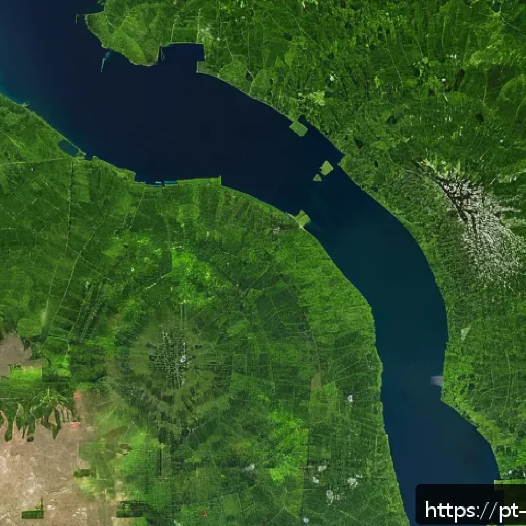 자연보호구역 모니터링 시 활용되는 소프트웨어 - A high-resolution satellite image showcasing a vast protected Amazon rainforest area with visible si...