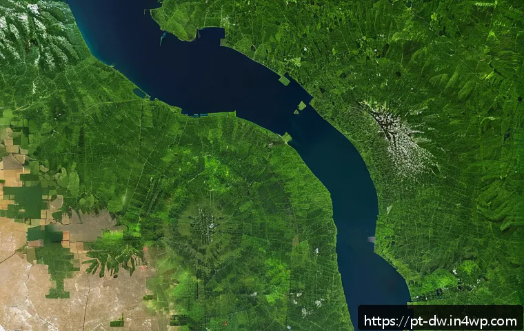 자연보호구역 모니터링 시 활용되는 소프트웨어 - A high-resolution satellite image showcasing a vast protected Amazon rainforest area with visible si...